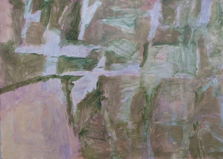 John Doyle Myora Springs, 2022, acrylic on paper, 55 x 75cm